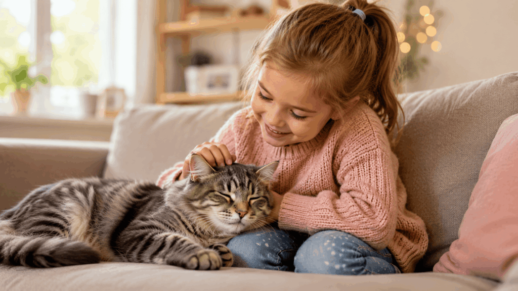 Comment réussir la cohabitation entre un chat et des enfants
