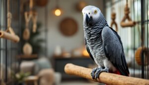 illustration un perroquet gris du gabon est-il un bon animal de compagnie